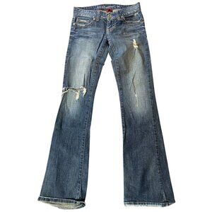 Guess Womens Boot Cut Jeans Size 27 Blue Distressed Denim